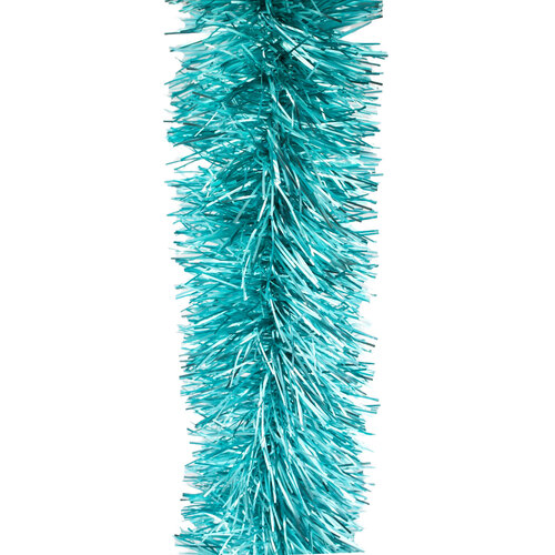 2.5m FROSTED TEAL Christmas Tinsel 75mm wide