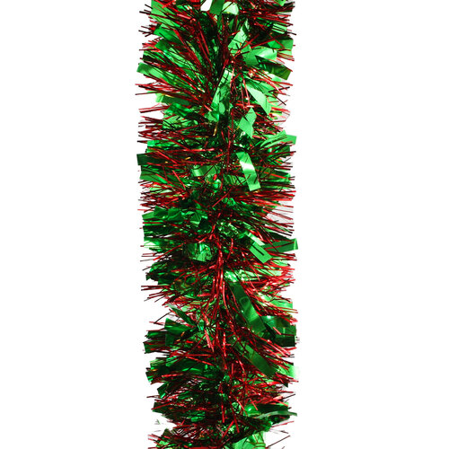 2.5m RED GREEN Christmas Tinsel 100mm wide