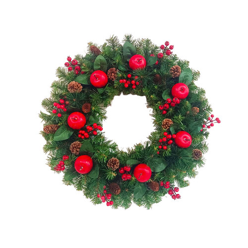 Orchard Evergreen Wreath 71cm Green Pre Decorated