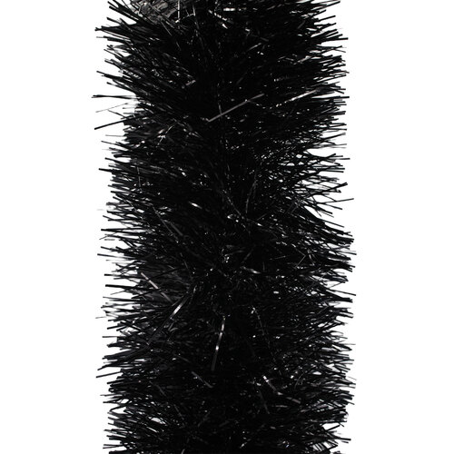 25m BLACK Christmas Tinsel 150mm wide
