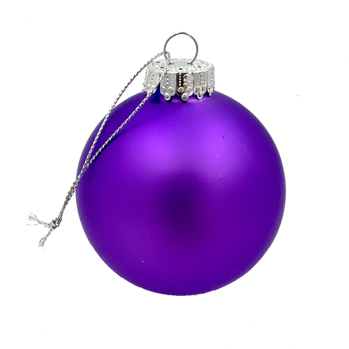 Glass Christmas Bauble single Lilac Matt 80mm