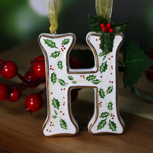 "H" Ceramic Christmas Letter