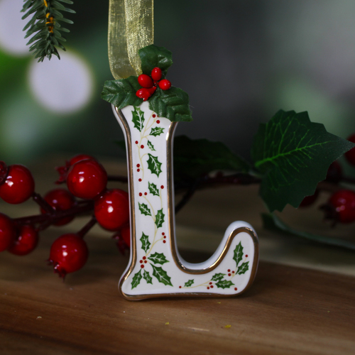 "L" Ceramic Christmas Letter