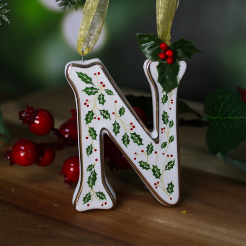 "N" Ceramic Christmas Letter