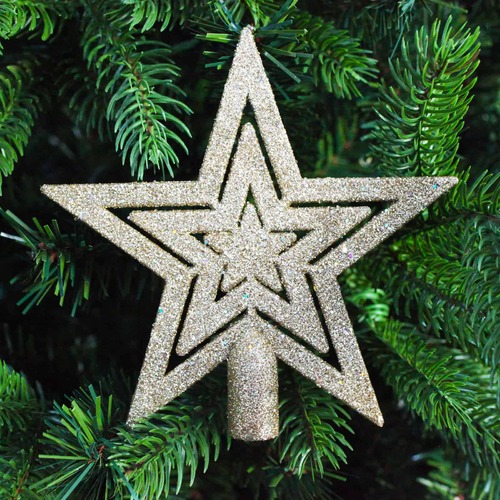 CHAMPAGNE TREE TOPPER STAR 145mm
