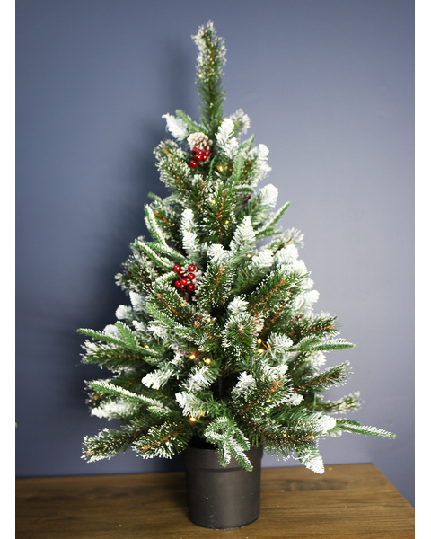 Snowy Mountains Potted Pine 2f /60cm Pre Lit LED