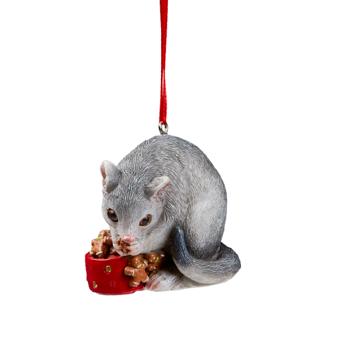 60mm Ringtail Possum Hanging Christmas Decoration