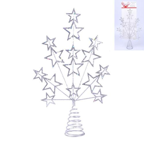 Silver Starburst Christmas Tree Topper