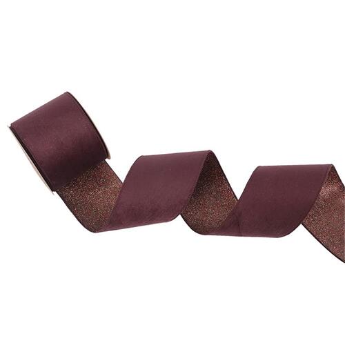 Chocolate Brown Double Sided Wire Edgee Ribbon 10m