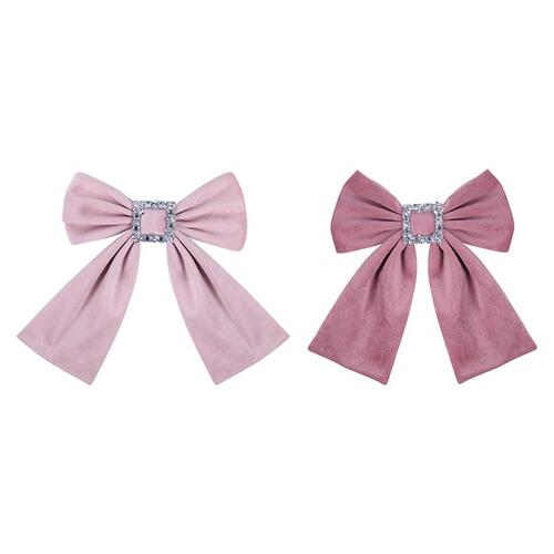 Dusty Pink & Pale Pink Christmas Tree Bow Velour 2 Pack