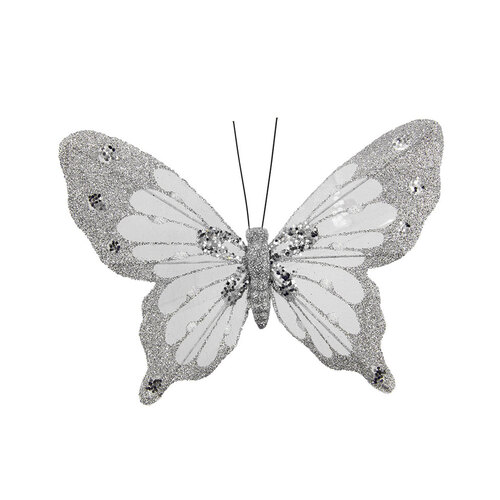SILVER BUTTERFLY Pick With CLIP 16CM