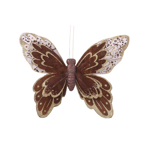 Butterfly Clip Brown and Gold 300mm