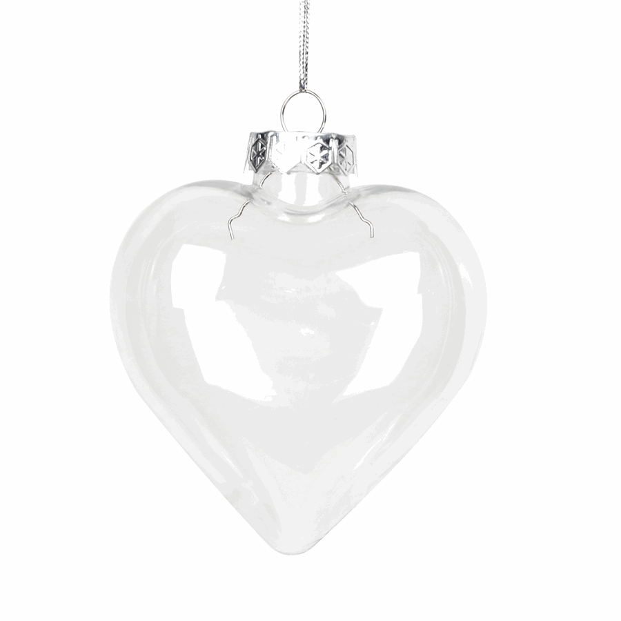 DIY CLEAR HEART SHAPED Christmas Baubles Packs