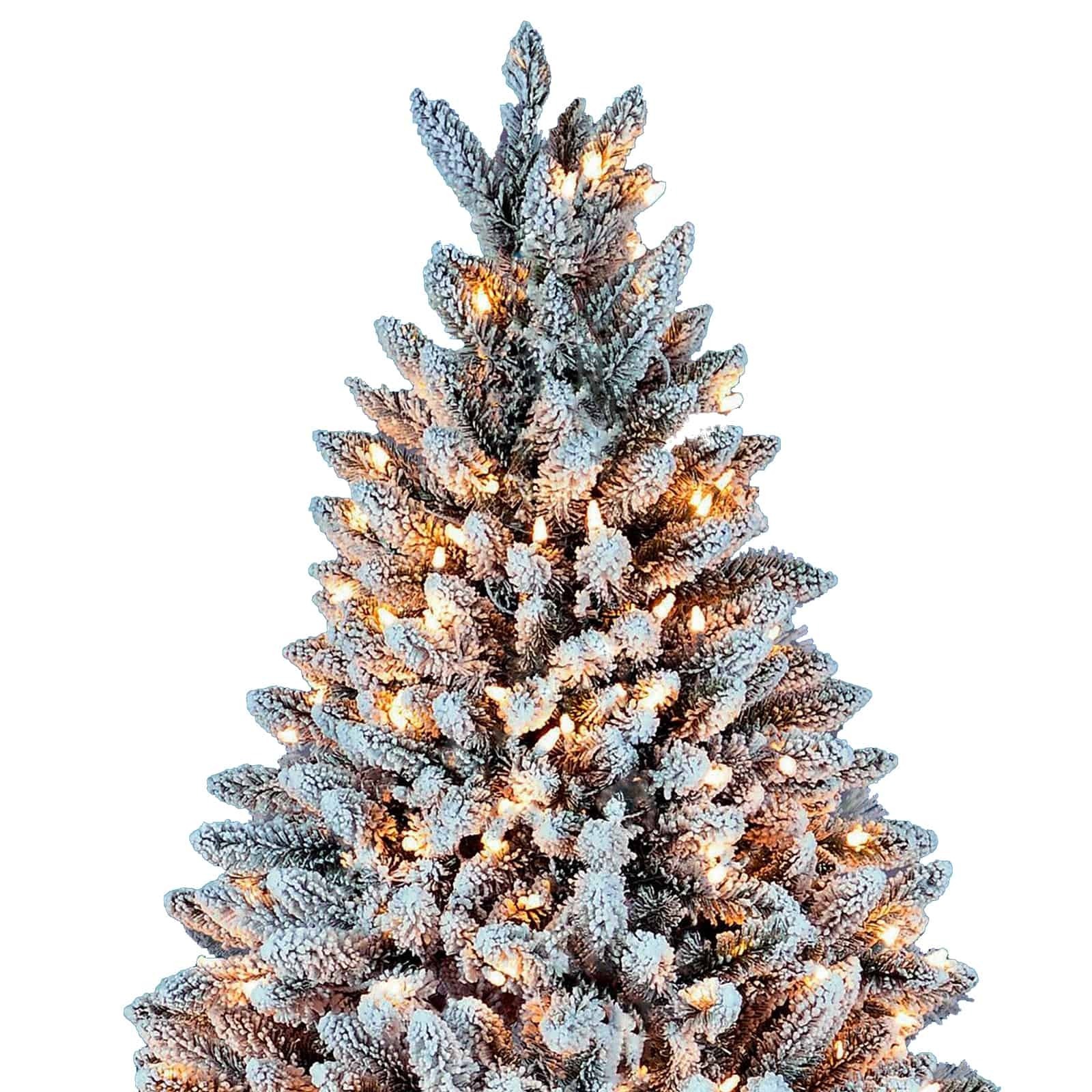 13ft Pre Lit Christmas Tree Snowy Flock Deluxe 5826 Tips 2000 Led Warm White