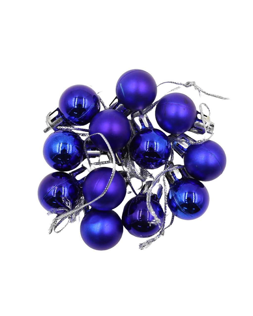 Royal Blue 20mm Christmas Baubles Pearl Matt 30 Pack