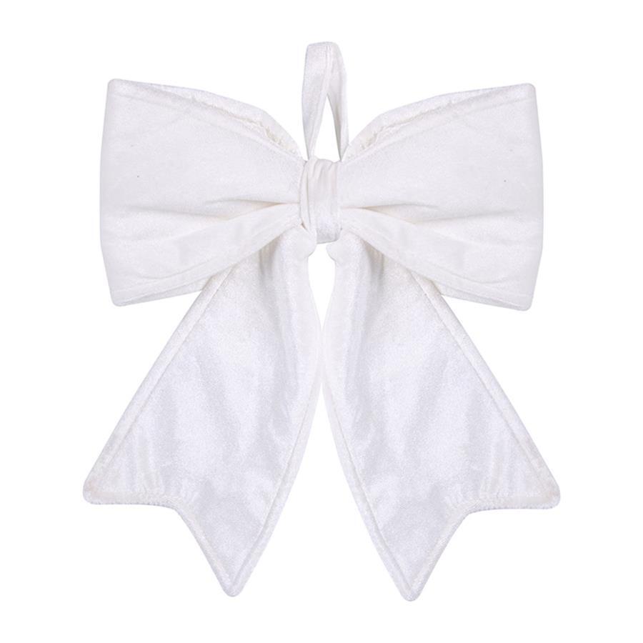 Christmas Tree Bow White Velvet