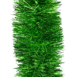 10m  GREEN  Christmas Tinsel  -  200mm wide