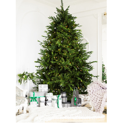 165cm Pre Lit IOWA Premium Green Christmas Tree 2828 Tips  300 LED Lights