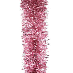 25m   FROSTED PINK   Christmas Tinsel   -  100mm wide