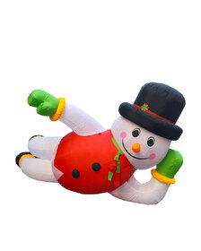 Giant Snowman Reclining Christmas Inflatable - 3.6 x 2.0m
