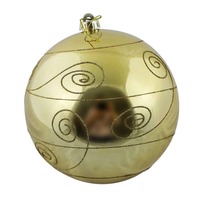 GOLD  300mm  Christmas Decorative Swirl Bauble Gold   Shiny