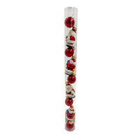 Glass Christmas Bauble single Mini figue ball - 18 / tube Santa