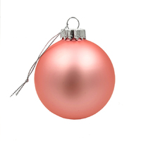 Glass Christmas Bauble single - Baby Pink Matt 80mm