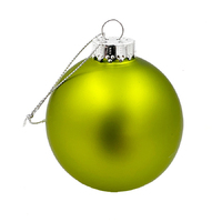 Glass Christmas Bauble single - Apple Green Matt 80mm