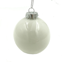 Glass Christmas Bauble single - WHITE Gloss 80mm