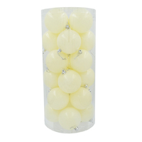 ANTIQUE WHITE Christmas Baubles 80mm Pearl 24 Pack