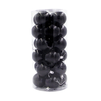 BLACK Christmas Baubles 70mm 24 Pack Gloss
