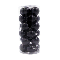 BLACK Christmas Baubles 70mm 48 Pack Gloss