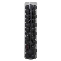 Black Christmas Baubles 70mm Gloss Pearl Matt 24 Pack