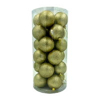 Gold Christmas Baubles 80mm Glitter 48 Pack