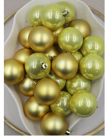 Gold Christmas Baubles 60mm Pearl Matt