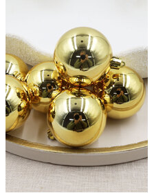 Gold Christmas Baubles 70mm 24 Pack Gloss