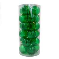 Green Clear Christmas Baubles 80mm 48 Pack