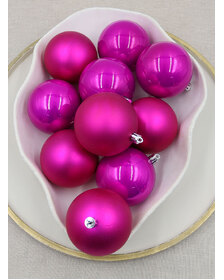 Hot Pink Christmas Baubles 70mm