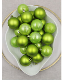APPLE GREEN Christmas Baubles 70mm Pearl Matt