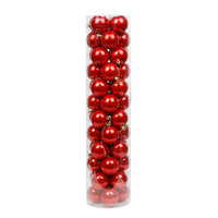 Red Christmas Baubles 60mm Gloss 24 Pack