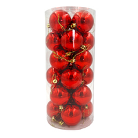 RED  70mm  Christmas Baubles Gloss 48 Pack