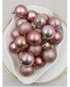 Rose Gold Christmas Baubles 60mm