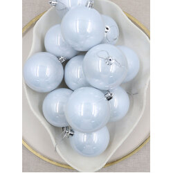 Silver Christmas Baubles 80mm Pearl