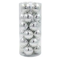 Christmas Baubles 60mm SILVER 48 Pack Gloss
