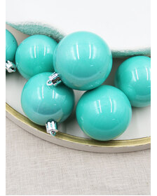 Tiffany Blue Christmas Baubles 60mm Pearl 24 Pack