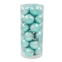 Tiffany Blue Christmas Baubles 70mm Pearl 48 Pack