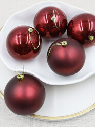 Wine Red Christmas Baubles100mm 24 Baubles