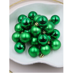 GREEN  40mm  Christmas Baubles  -  Gloss  Matt  - 24 pack