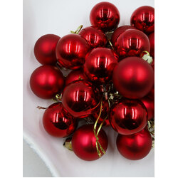 RED   40mm  Christmas Baubles   -  Gloss Matt   -  24 pack