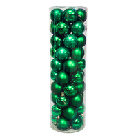 GREEN   80mm  -  45 Christmas Baubles - Gloss Pearl Matt